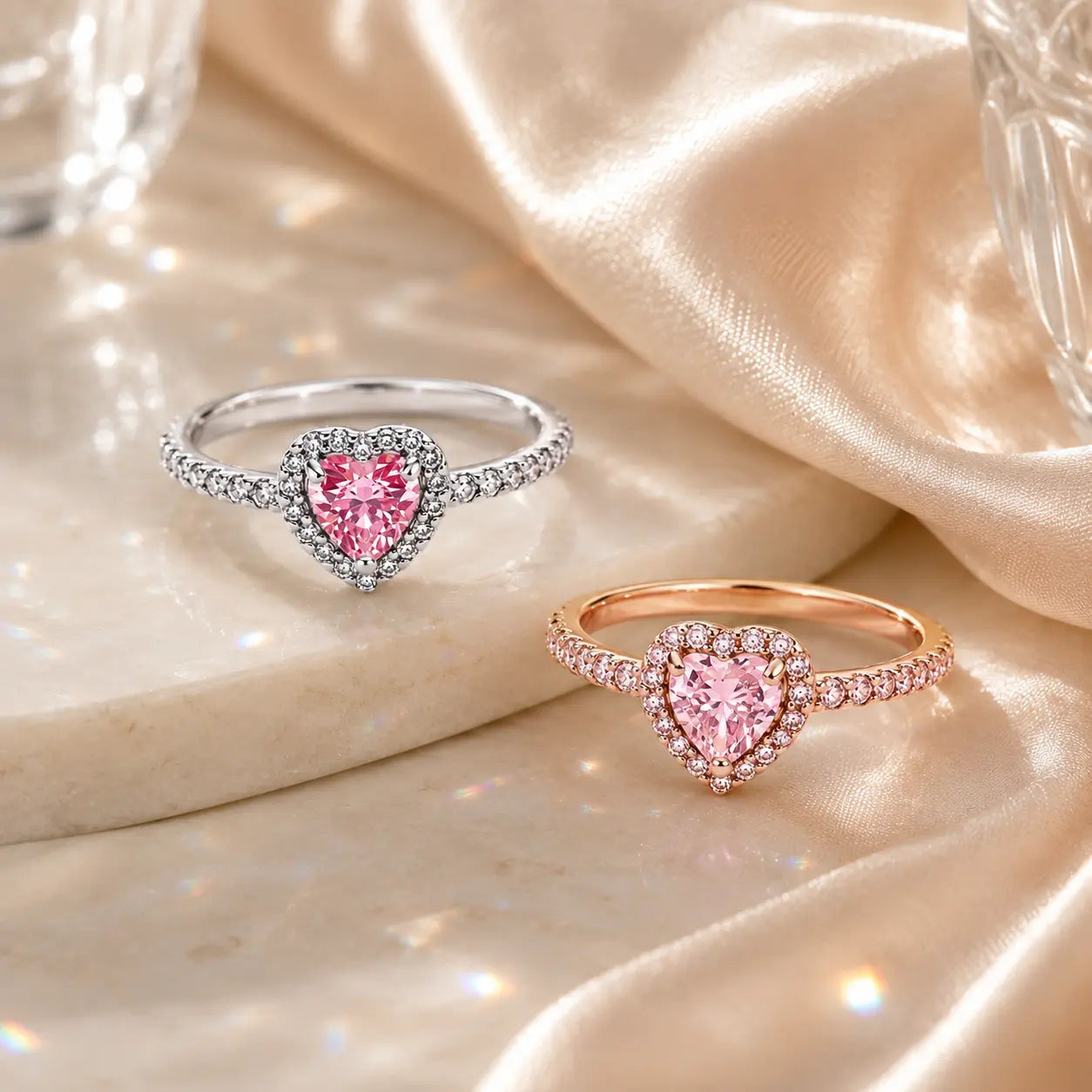 The Blush Promise™ Pink Heart Halo Ring — Grown-Up Romance, Made to Mean More | Last Day Sale-90% OFF🔥