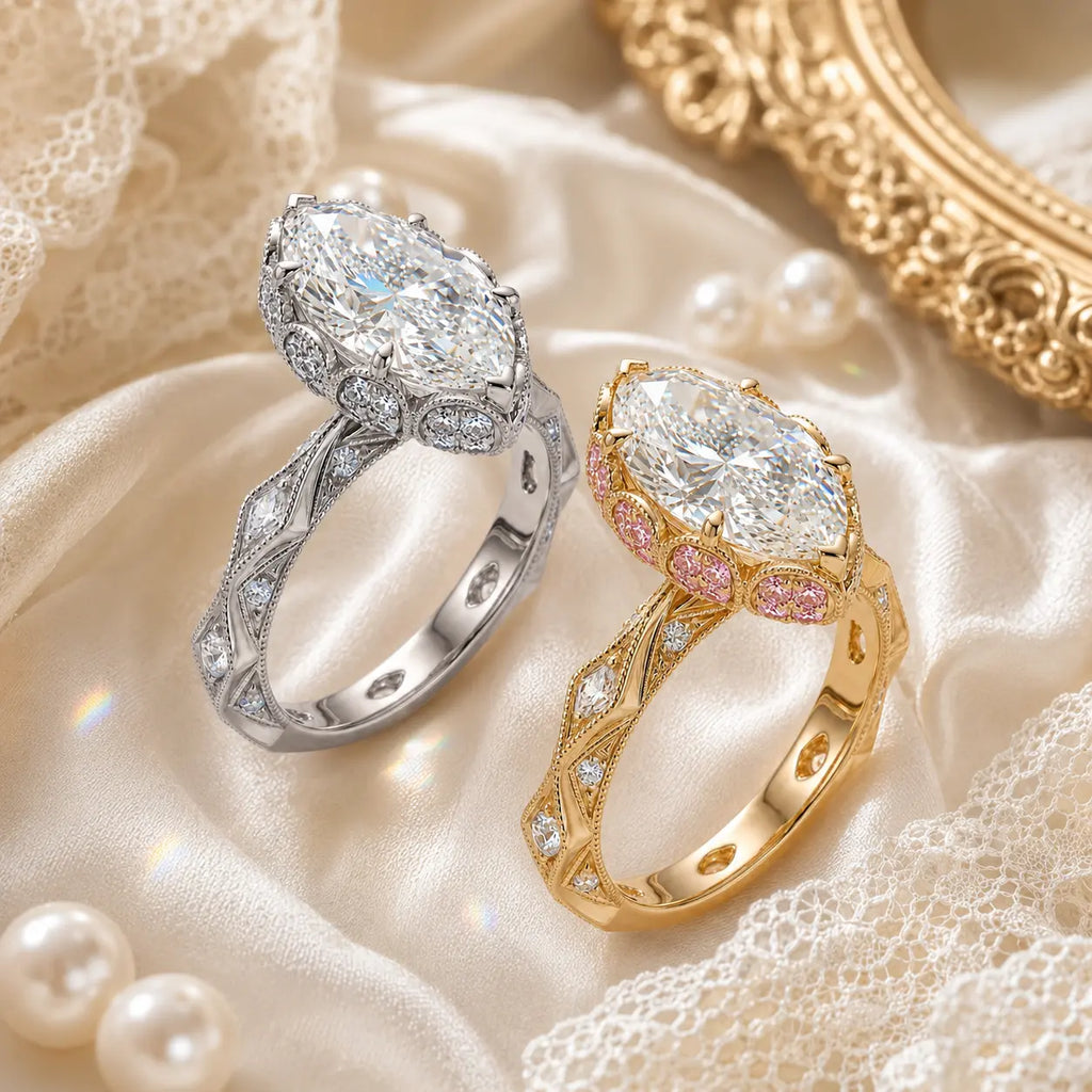 A Timeless Heirloom-Inspired Marquise Ring With Unforgettable Diamond Brilliance | Last Day Sale-90% OFF🔥