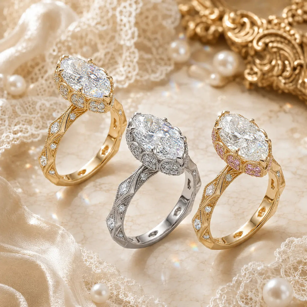 A Timeless Heirloom-Inspired Marquise Ring With Unforgettable Diamond Brilliance | Last Day Sale-90% OFF🔥