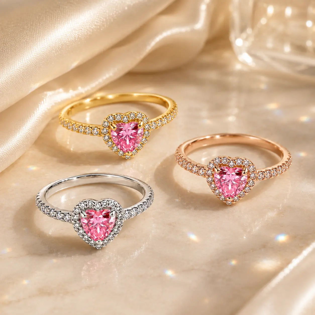 The Blush Promise™ Pink Heart Halo Ring — Grown-Up Romance, Made to Mean More | Last Day Sale-90% OFF🔥