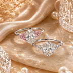 The Blush Bloom™ Oval Moissanite Ring — A Brilliant Oval Center Framed by Delicate Baby’s-Breath Sapphire Clusters in Gold or Silver | Last Day Sale-90% OFF🔥