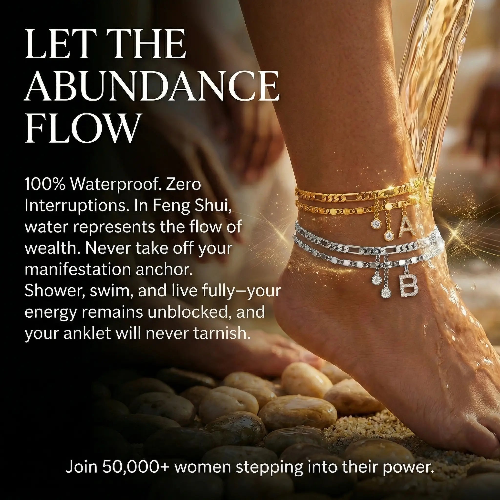 Manifest Your Wealth: The 24K Gold-Aura Personalized Manifestation Anklet -Last Day Sale-90% OFF🔥