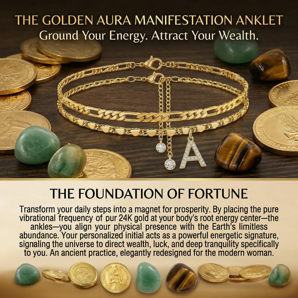 Manifest Your Wealth: The 24K Gold-Aura Personalized Manifestation Anklet -Last Day Sale-90% OFF🔥