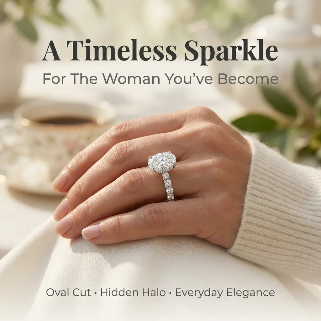 Elegant Oval Hidden Halo Ring – Timeless Luxury Sparkle Designed For Everyday Elegance -Last Day Sale-90% OFF🔥