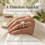 Elegant Oval Hidden Halo Ring – Timeless Luxury Sparkle Designed For Everyday Elegance -Last Day Sale-90% OFF🔥