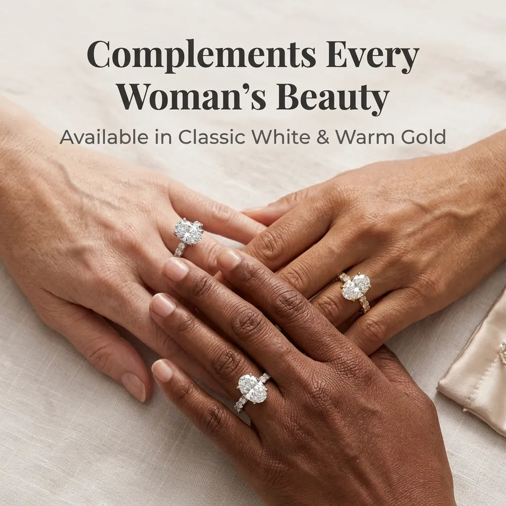 Elegant Oval Hidden Halo Ring – Timeless Luxury Sparkle Designed For Everyday Elegance -Last Day Sale-90% OFF🔥