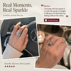 6CT Radiant Moissanite Ring Set – Large-Carat 2-Piece Stackable Ring With Matching 3-Row Band, Silver & 14K Gold Options | Last Day 90% OFF 🔥