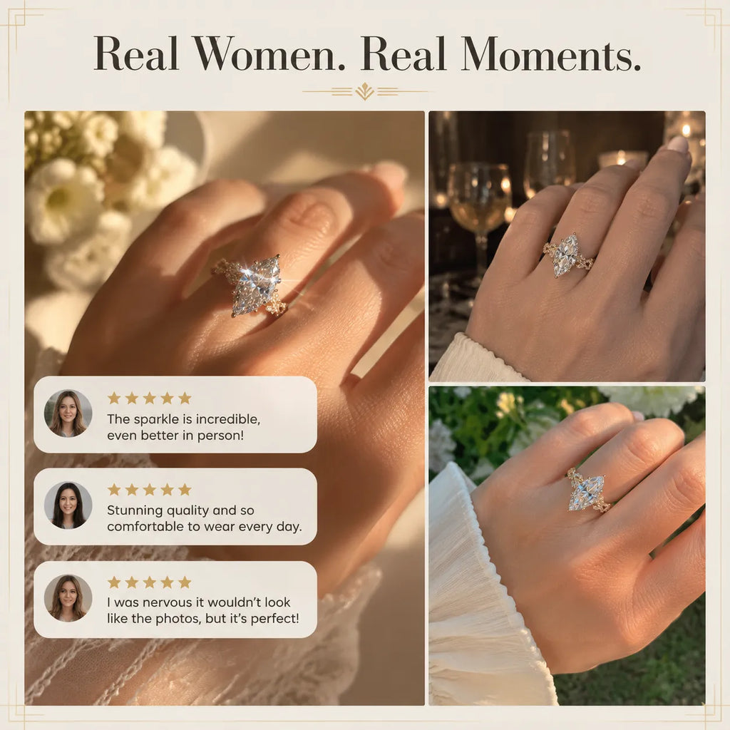 Marquise Lab-Grown Diamond Ring | Slimming Elegance Twisted Vine Ring in 18K Gold--Last Day Sale-90% OFF🔥