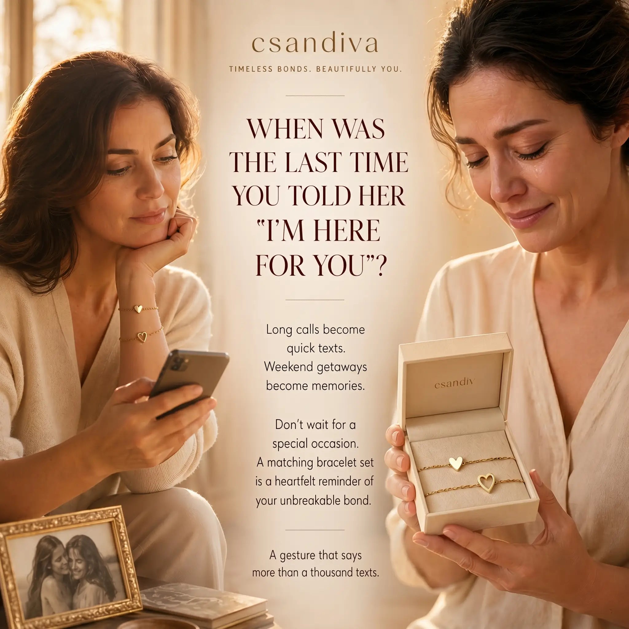 Csandiva 14K Gold "Eternal Bond" Matching Bracelet Set (2-Piece) | Today Only 90% OFF🔥
