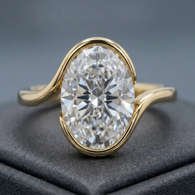 3.5ct Oval Bypass Ring | Snag-Free Bezel Setting, Finger-Elongating Comfort Fit--Last Day Sale-90% OFF🔥