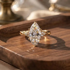 Classic Marquise Cut Solitaire Ring with Infused Twist Band--Last Day Sale-90% OFF🔥