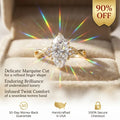 Classic Marquise Cut Solitaire Ring with Infused Twist Band--Last Day Sale-90% OFF🔥