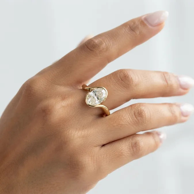 3.5ct Oval Bypass Ring | Snag-Free Bezel Setting, Finger-Elongating Comfort Fit--Last Day Sale-90% OFF🔥