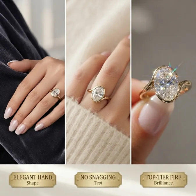 3.5ct Oval Bypass Ring | Snag-Free Bezel Setting, Finger-Elongating Comfort Fit--Last Day Sale-90% OFF🔥