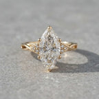 Classic Marquise Cut Solitaire Ring with Infused Twist Band--Last Day Sale-90% OFF🔥