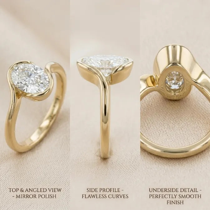 3.5ct Oval Bypass Ring | Snag-Free Bezel Setting, Finger-Elongating Comfort Fit--Last Day Sale-90% OFF🔥