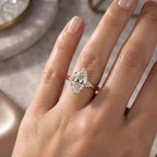 Classic Marquise Cut Solitaire Ring with Infused Twist Band--Last Day Sale-90% OFF🔥