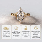 Classic Marquise Cut Solitaire Ring with Infused Twist Band--Last Day Sale-90% OFF🔥