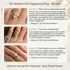 Classic Marquise Cut Solitaire Ring with Infused Twist Band--Last Day Sale-90% OFF🔥
